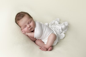 Baby boy in white wrap